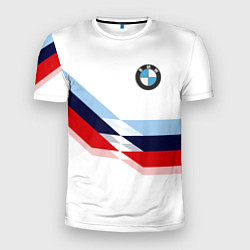 Футболка спортивная мужская BMW БМВ WHITE, цвет: 3D-принт