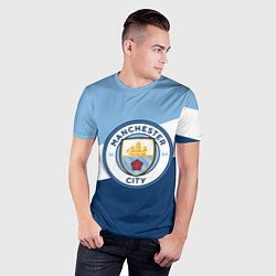 Футболка спортивная мужская FC Manchester City: Colors, цвет: 3D-принт — фото 2