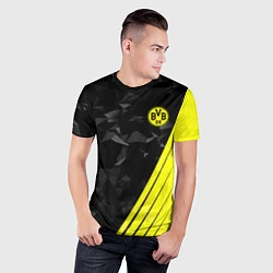 Футболка спортивная мужская FC Borussia Dortmund: Abstract, цвет: 3D-принт — фото 2