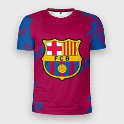 Футболка спортивная мужская FC Barcelona: Purple & Blue, цвет: 3D-принт