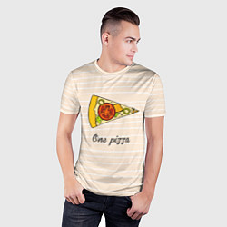 Футболка спортивная мужская One Love - One pizza, цвет: 3D-принт — фото 2