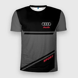 Мужская спорт-футболка Audi: Crey & Black