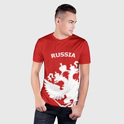 Футболка спортивная мужская Russia: Red & White, цвет: 3D-принт — фото 2