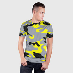 Футболка спортивная мужская Yellow & Grey Camouflage, цвет: 3D-принт — фото 2