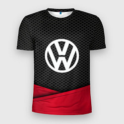 Футболка спортивная мужская Volkswagen: Grey Carbon, цвет: 3D-принт