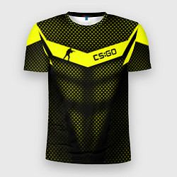 Футболка спортивная мужская CS:GO Yellow Carbon, цвет: 3D-принт