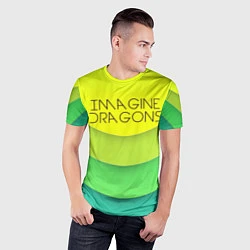 Футболка спортивная мужская Imagine Dragons: Lime Colour, цвет: 3D-принт — фото 2