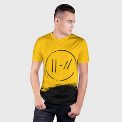 Футболка спортивная мужская 21 Pilots: Yellow Logo, цвет: 3D-принт — фото 2