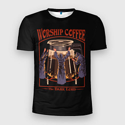 Футболка спортивная мужская Worship Coffee, цвет: 3D-принт