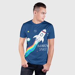 Футболка спортивная мужская Rainbow Space, цвет: 3D-принт — фото 2