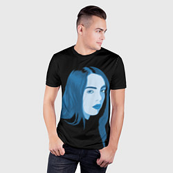 Футболка спортивная мужская Billie Eilish: Blue Style, цвет: 3D-принт — фото 2