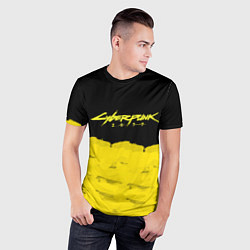 Футболка спортивная мужская Cyberpunk 2077: Yellow & Black, цвет: 3D-принт — фото 2
