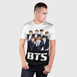 Футболка спортивная мужская BTS постер, цвет: 3D-принт — фото 2