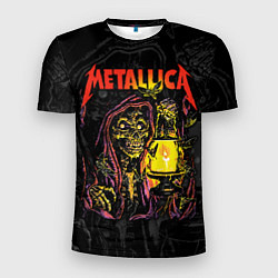 Футболка спортивная мужская Metallica скеленон со свечкой, цвет: 3D-принт