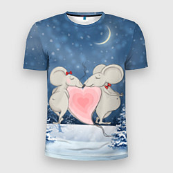 Мужская спорт-футболка Влюбленные мышки
