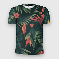Мужская спорт-футболка Тропический комуфляж