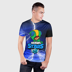 Футболка спортивная мужская BRAWL STARS LEON STORM, цвет: 3D-принт — фото 2