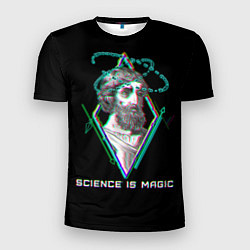 Футболка спортивная мужская Magic is science - Пифагор, цвет: 3D-принт