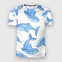 Мужская спорт-футболка Косяк китов