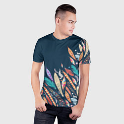 Футболка спортивная мужская Перья, цвет: 3D-принт — фото 2