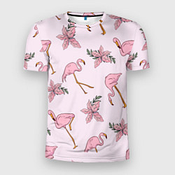 Мужская спорт-футболка Розовый фламинго