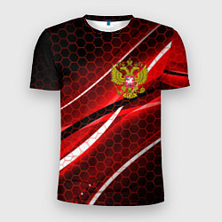 Футболка спортивная мужская РОССИЯ, цвет: 3D-принт