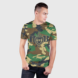 Футболка спортивная мужская Пограничные Войска камуфляж, цвет: 3D-принт — фото 2