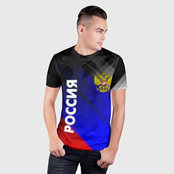 Футболка спортивная мужская РОССИЯ, цвет: 3D-принт — фото 2