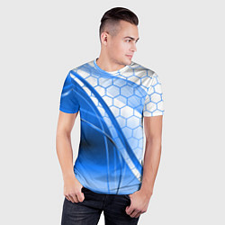 Футболка спортивная мужская ABSTRACT BLUE, цвет: 3D-принт — фото 2