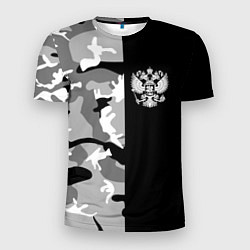 Мужская спорт-футболка Россия камуфляж