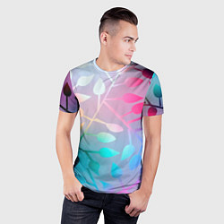 Футболка спортивная мужская Листья, цвет: 3D-принт — фото 2