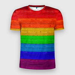 Мужская спорт-футболка Разноцветные доски радужный