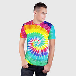 Футболка спортивная мужская TIE-DYE СТЕНА, цвет: 3D-принт — фото 2