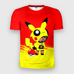 Мужская спорт-футболка Brawl starsLeon pikachu