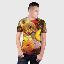 Футболка спортивная мужская Сладкие пончики, цвет: 3D-принт — фото 2