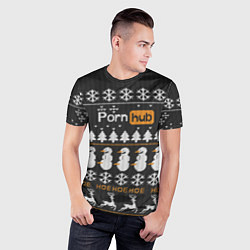 Футболка спортивная мужская Christmas PornHub, цвет: 3D-принт — фото 2
