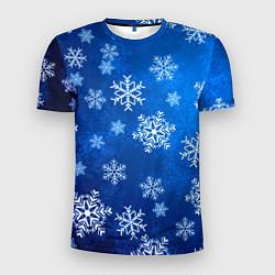 Мужская спорт-футболка Новый Год Снежинки
