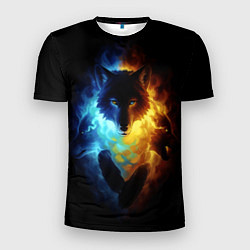 Футболка спортивная мужская Волки в огне, цвет: 3D-принт