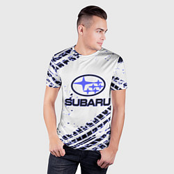 Футболка спортивная мужская SUBARU, цвет: 3D-принт — фото 2