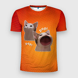Мужская спорт-футболка Cat Pop Мем