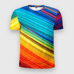 Футболка спортивная мужская Цветной мех диагональ, цвет: 3D-принт