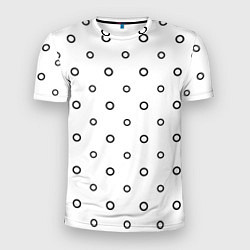 Мужская спорт-футболка Черно-белый узор в горошек