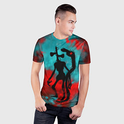 Футболка спортивная мужская Сиреноголовый и Лошадь монстры, цвет: 3D-принт — фото 2