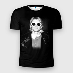 Мужская спорт-футболка Курт Кобейн в Очках Nirvana