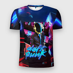 Мужская спорт-футболка Daft punk neon rock