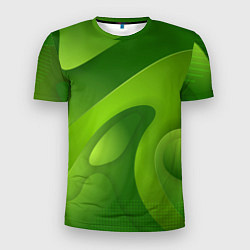 Футболка спортивная мужская 3d Green abstract, цвет: 3D-принт