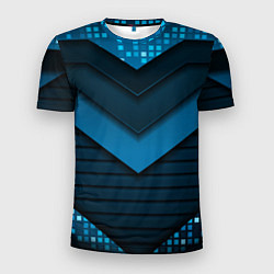 Мужская спорт-футболка 3D luxury blue abstract