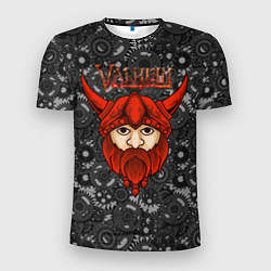 Мужская спорт-футболка Valheim красный викинг