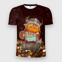 Мужская спорт-футболка Valheim мультяшный викинг