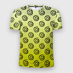 Мужская спорт-футболка Узор спиральки на желтом фоне